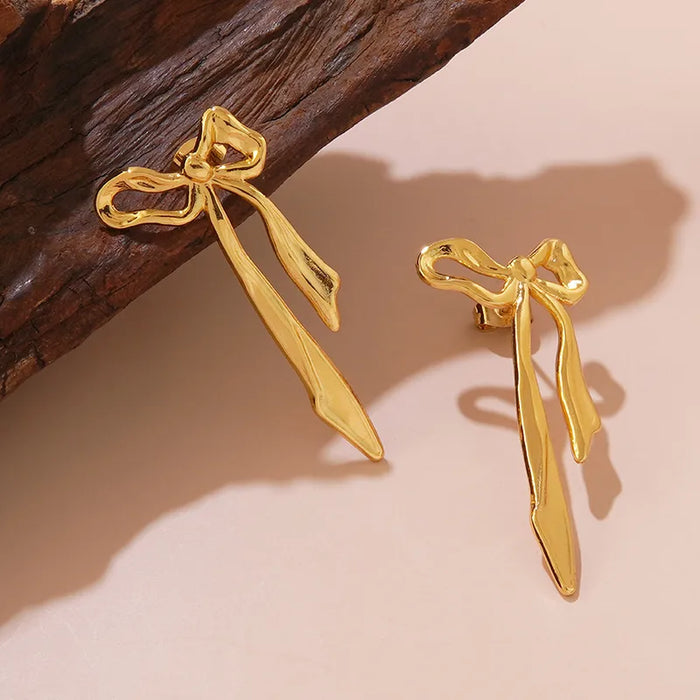 Golden Muse Bow Earrings