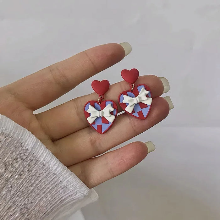 Sweetheart Pop Bow Earrings