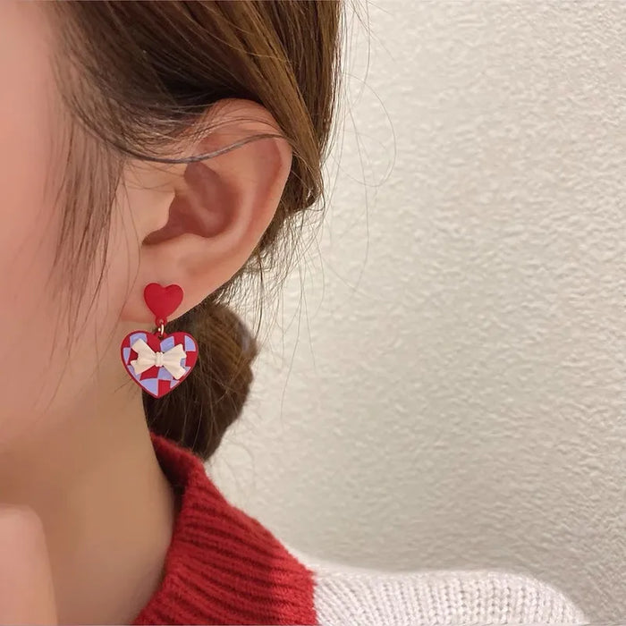 Sweetheart Pop Bow Earrings