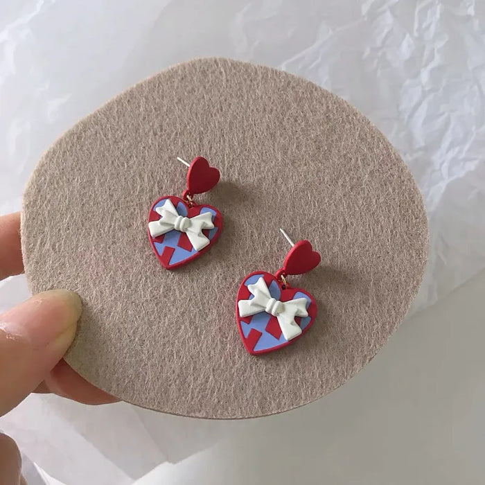 Sweetheart Pop Bow Earrings