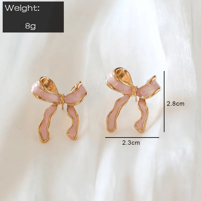 Rose Gold Ribbon Studs
