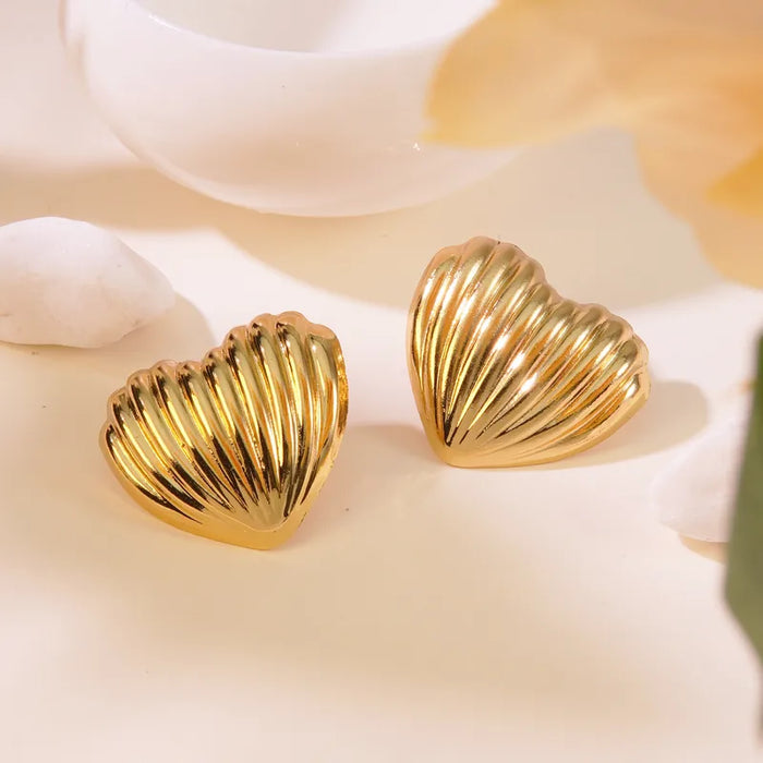 Luxe Heart Shell Earrings