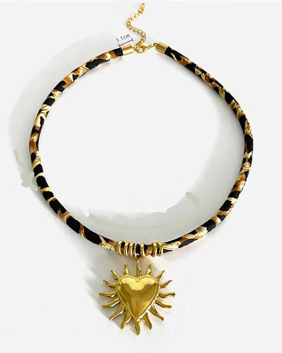 Golden Heart of the Sun Necklace