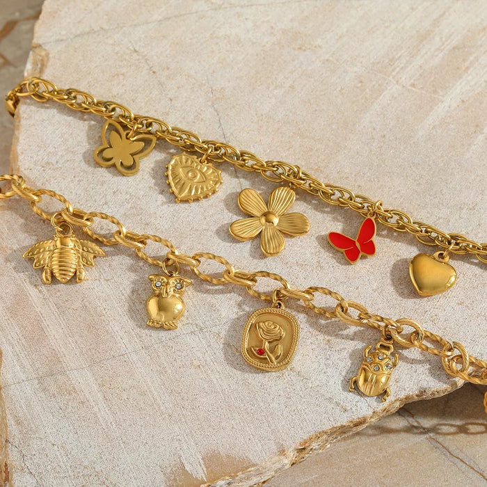 Whimsy Charms Gold Bracelet