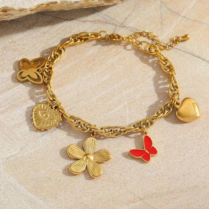 Whimsy Charms Gold Bracelet