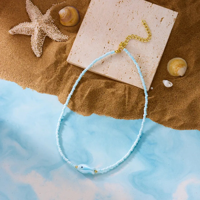 Fish Bead Necklace Pink