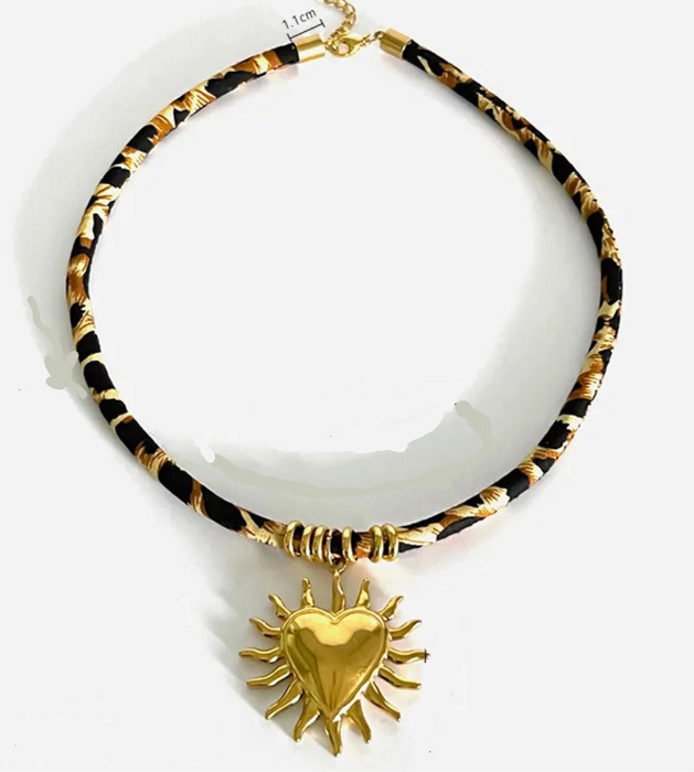 Golden Heart of the Sun Necklace