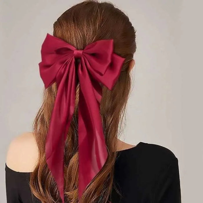 Ruby Satin Hair Bow