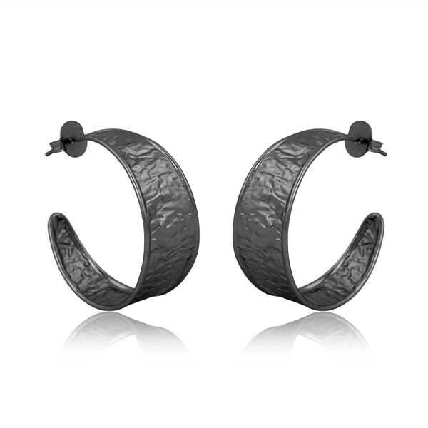 Noir Crescent Hoop