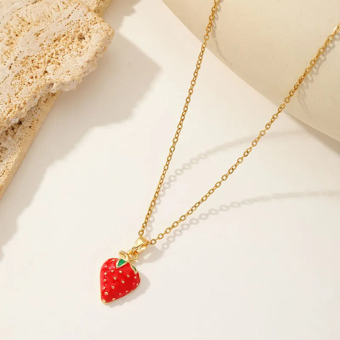 Strawberry Pendant Necklace