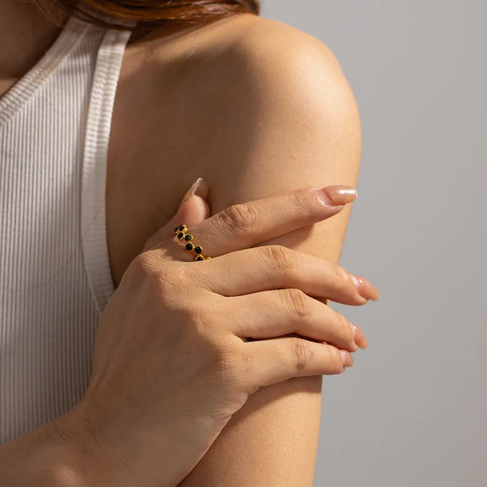 Midnight Spark Black Zircon Ring