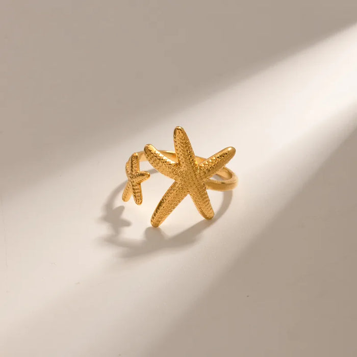 Golden Shore Starfish Ring