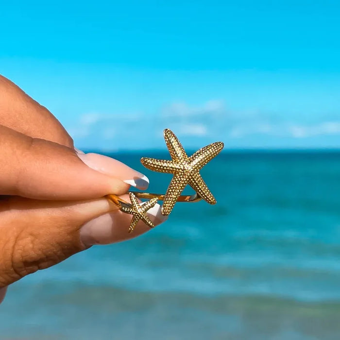 Golden Shore Starfish Ring