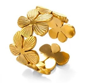 Golden Bloom Open Ring