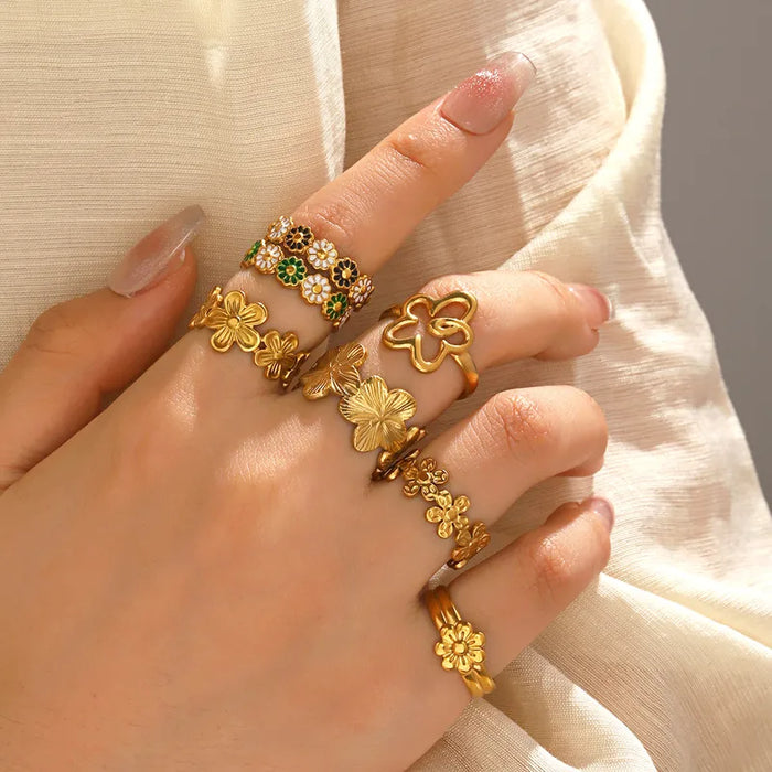 Golden Bloom Open Ring