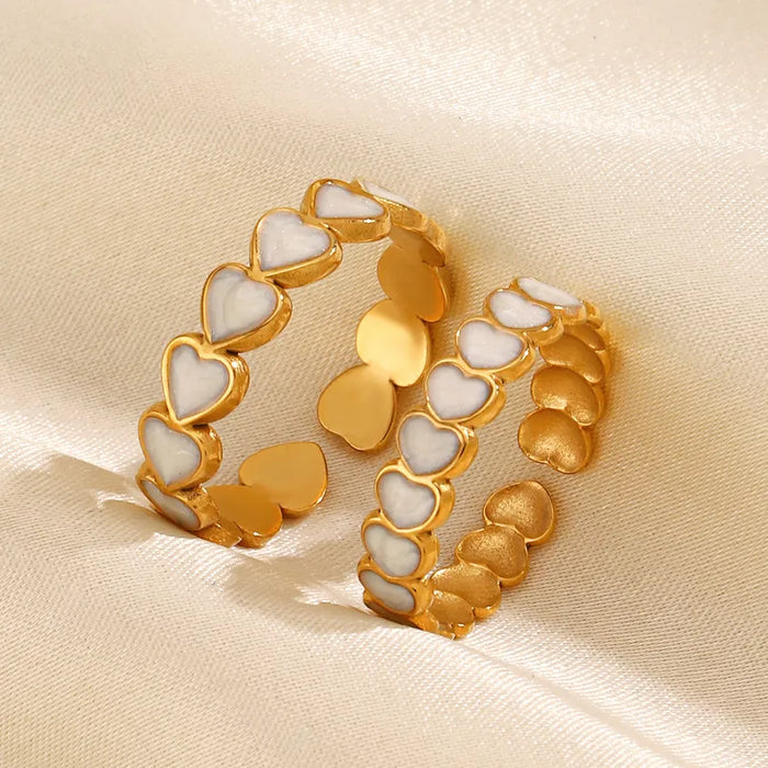 Luna Hearts Single Ring - Black